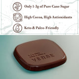 Verse 90% Dark Chocolate Mint Squares - Only 1g Cane Sugar - Creamy Dark Cocoa - Individually Wrapped Cacao Chocolate Squares (9 Count, 2 Pack)