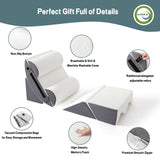 6pcs Orthopedic Bed Wedge Pillow Set for Sleeping, Post Surgery Foam for Body, Back and Leg Pain Relief Comfortable & Adjustable Support Pillows-Anti Snoring, Heartburn, Acid Reflux & GERD Sleeping