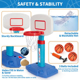 Toddler Basketball Hoop Indoor for Age 1-3, Adjustable Kids Basketball Hoops, Mini Basketball Hoop with 3 Balls for Outdoor Poolside, Birthday Christmas Sport Toys Gift for Baby Boys Girls Age 1 2 3 4