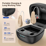 Hearing Aids for Seniors Rechargeable with Noise Cancelling, Hearing Amplifier with 5 Levels of Volume Adjustmen, Simple to Operate and Hear Clear Sound