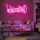 Wonderland Neon Signs Alice In Wonderland Neon Light for Wall Art Decor, Dimmable Pink LED Neon Lights for Bedroom Theme Hotel Bar Decorations Halloween Christmas Kids Gifts 7 * 16 IN