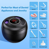 Upgraded Ultrasonic Retainer Cleaner Machine, 45kHz Ultrasonic Dentures Cleaner for Night Guards, Braces, Aligner, Toothbrush, Jewelry and More, 200ML Capacity, Black