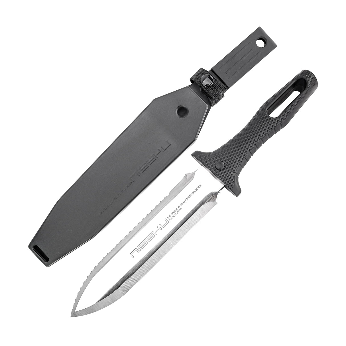 Nisaku NJP800 Yamagatana Hori Weeding & Digging Knife, Japanese Stainless Steel 7.25-Inch Blade, 5.5-Inch Ergonomic Black Plastic Handle