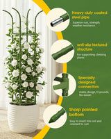 2 Pack 6.2ft High Adjustable Garden Trellis for Climbing Plants, Green