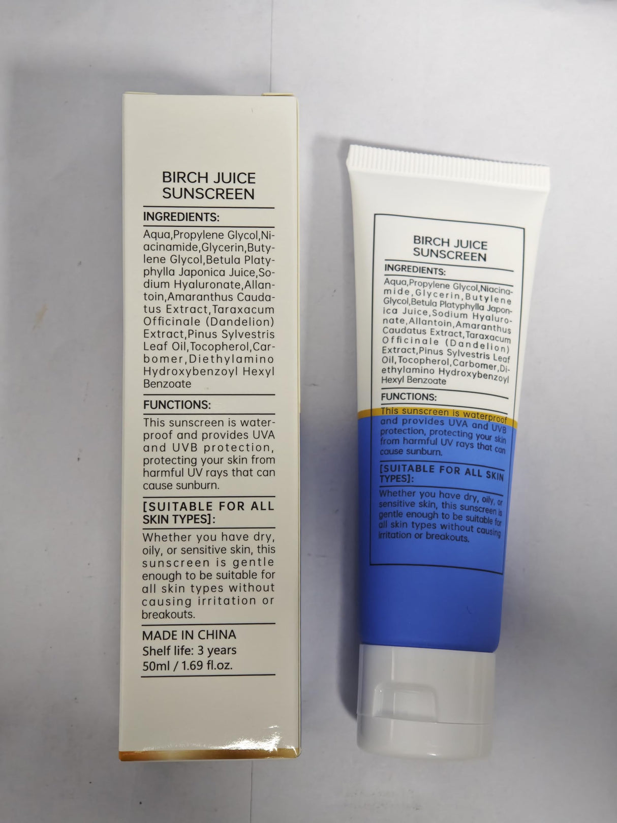 Birch Juice Moisturizing Sunscreen Mild-up Sunscreen for Face, UV LOCK 1.69 Fl Oz SPF 50 Broad Spectrum, Moisturizing Korean Skin Care, No White Cast Ocean Friendly-Reef Safe (1)