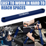 coobeast Offset Extension Wrench Impact Ready Socket Wrench Extender Tool with Versatile 1/4", 3/8", and 1/2" Square Drive Adapters, Universal Extensions Wrench for Small Place