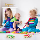 Yeshone 32 Pcs Hand Bells Jingle Bells Bulk Back to School Supplies Tambourine Noise Makers for Kids Adults Musical Instruments Church School Concert Birthday Party Operation Christmas Gifts