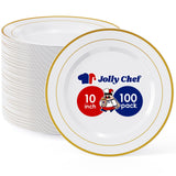 100PCS Plastic Plates 10 Inch Heavy Duty Disposable Plates for Everyday Use