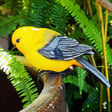 JARPSIRY Garden Bird Statue Flower Pot Hugger Outdoor Decor for Tree, 6.7" Tall Resin Bird Figurine Plant Pot Decorations for Fence Balcony Patio Lawn Yard Ornaments (Yellow)