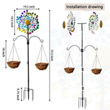 Large Metal Kinetic Wind Spinners Outdoor Garden Yard Decor
