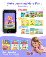 JOYJAM Phone for Kids Age 3-8,Kids Smart Phone for Girls Christmas Birthday Gifts,Toy Phone with Dual Camera Music Player Puzzle Games,Touchscreen Phone Learning Toy for 3 4 5 6 7 8 Year Old Girls