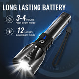 TrixHub Rechargeable Flashlights 99000High Lumens 2Pack, 5Mode Flash Light with LCD Digital Display, Super Bright Adjustable Tactical Flashlight, High Powered LED Handheld Flashlight for Home