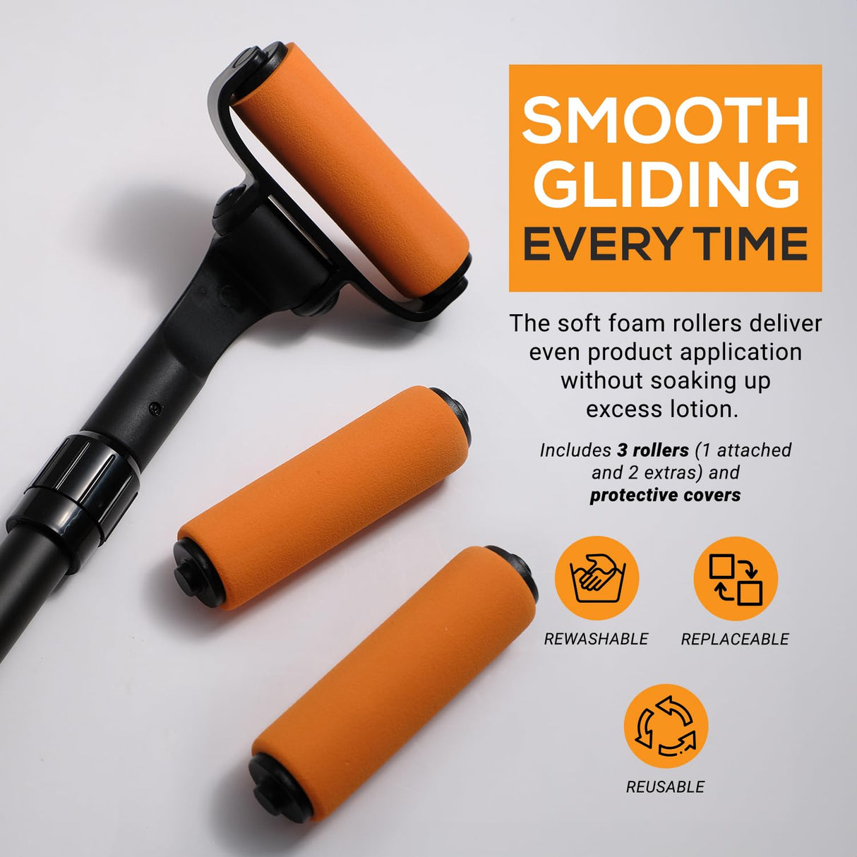 EZPIK Lotion Applicator for Back, Extendable up to 23" - Curved Design Back Lotion Applicator for Elderly/Seniors with Limited Mobility, Lotion Stick & Sunscreen Spreader for Skin Cream, Oils & More