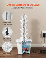VEVOR Hydroponic Tower, 30 Pods 6 Tiers Hydroponics Growing System Kit with App Control, Vertical Home Garden with 20L Water Tank & Pump, Planter Germination Kit for Indoor Herbs, Fruits, Vegetables