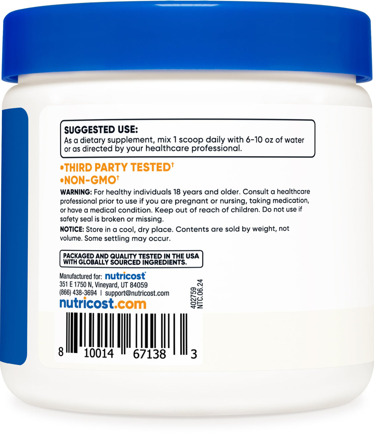 Nutricost L-Serine Powder, 113 Servings (.5LB) - 2,000 MG Per Serving - Non-GMO, Gluten Free