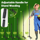 Weed Puller Tool with 76" Long Handle, 2 in 1 Hula Garden Hoe Tool, 12 Tines Garden Weeders Rake and Cultivators Tillers for Gardening, Weeding, Seeding, Ditching, Loosening