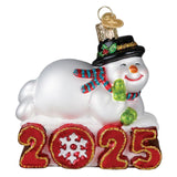 Old World Christmas 2025 Snowman Glass Blown Ornament for Christmas Tree, Handcrafted Holiday Decoration, Snowman Collection