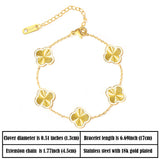 WSupikio 3PC Clover Bracelets Set 18k Gold Plated Lucky Clover Bracelet Women Adjustable Link Bracelets Cute Gold Jewelry (Gold)