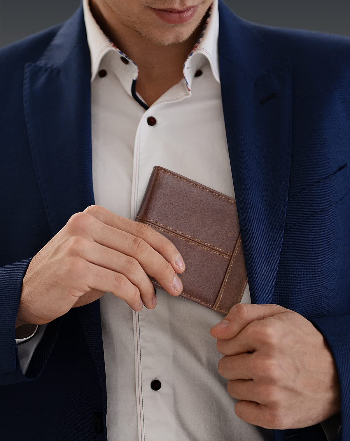 Swallowmall Mens Wallet Rfid Blocking Leather Wallet for Men Bifold Wallets