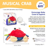 hahaland Baby Toys 6+ 12-18 Months - Crawling Musical Dancing Walking Moving Bouncing Learning Crab Tummy Time Toy Sensory Toddler Toys for 1-3 Year Old Christmas Birthday Gifts Stocking Stuffers