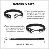 Fishing Gifts for Men Cool Black Fishing Bracelet Accessories Stuff Jewelry