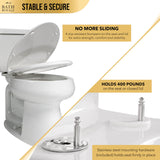 Bath Royale Round Toilet Seat Replacement with Cover BR500-01 Slow Close, Heavy Duty Sturdy, Stain-Resistant, No Jiggle and Easy to Clean, Fits All Toilet Brands, Executive Series - Biscuit/Linen,