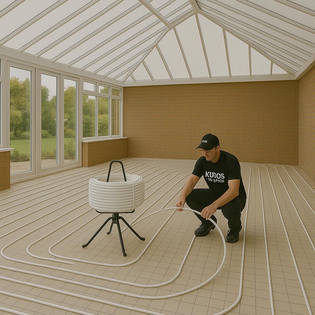 Kudos-Trading - Water Underfloor Heating Pipe Decoiler De-Coiler Fits 200m 300m 400m & 500m Coils of Pert-al-pert Pex-al-pex Pex & Pert Pipe for Easy Fitting of UFH Systems.