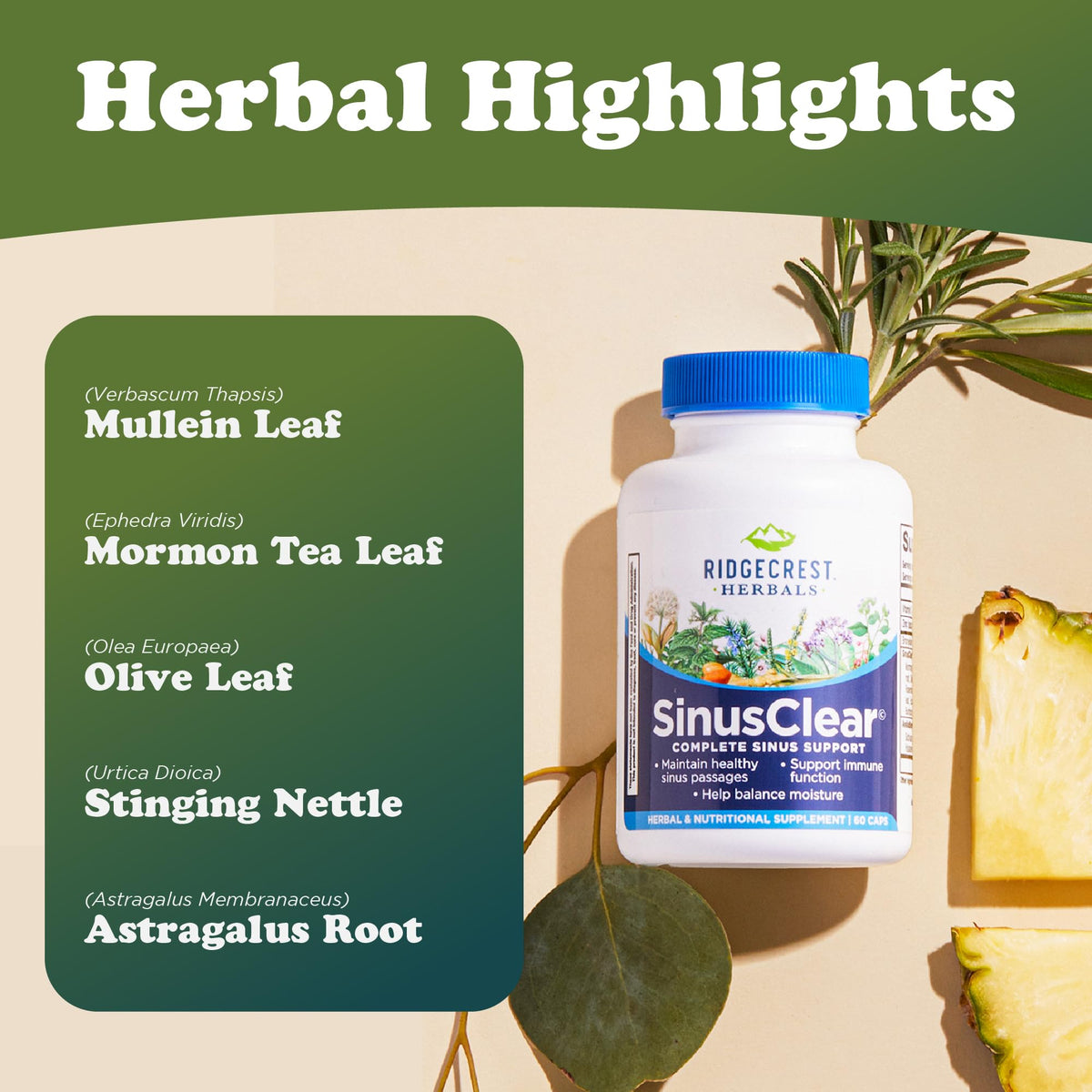 Sinuscam RidgeCrest Herbals SinusClear, Complete Formula for Sinus and Nasal He ...