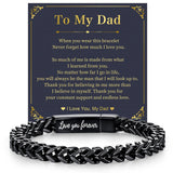 MEALGUET Black Chain Bracelets for Dad : To my Dad Stainless Steel Franco Chains Love you Forever Engraved Link Men's Bracelet to Daddy from Daughter Son, Sentimental Father's Day Birthday Gifts, M