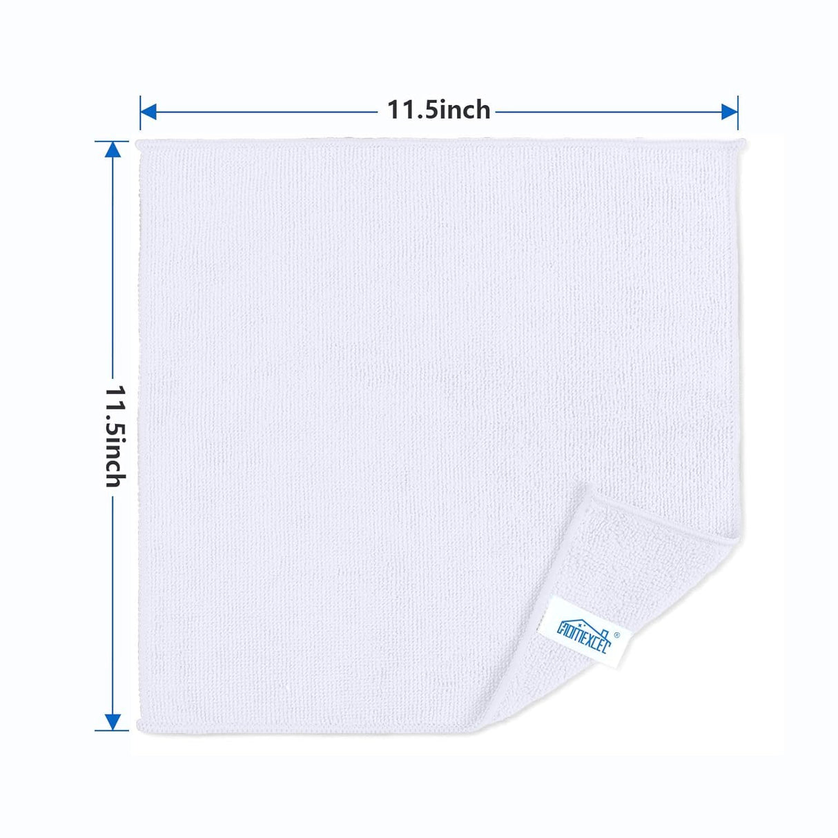 HOMEXCEL White Microfiber Cleaning Cloth, 100 Pack Cleaning Towels for Kitchen, Lint Free, Scratch-Free, Highly Absorbent, and Reusable Cleaning Rags for House, Window and Glass, Cars, 11.5 X11.5 inch