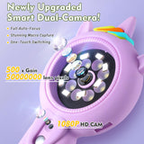 Kids Microscope- 500x Magnification,16X Zoom,Handheld Microscope for Kids with HD Cam,Portable Science Learning Tool,Christmas Birthday Gifts for Boys Girls Aged 3-12,32GB SD Card Include (Purple)