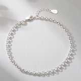 TOPCRED 925 Sterling Silver Bracelet, Rolo Chain Bracelet for Women, Exquisite Gifts for Wife Women 7 Inches