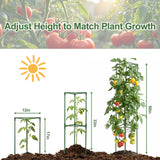 Wikdey Tomato Cages for Garden&Pots, 2 Pack 50" Plant Support Trellis for Tomatoes, Cucumbers, Beans | Heavy-Duty Steel with Rust-Proof Coating | Garden Stakes for Outdoor Indoor Plants