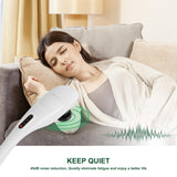 MEGAWISE Handheld Back Massager | Deep Tissue Percussion Relief for Back, Neck, Shoulders, Waist Legs, Full Body for Improved Blood Circulation and Fatigue Relief (Pearl White 6Ft Corded)