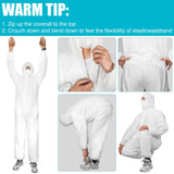 FURWEY Hazmat Suits 10 Pack Disposable Protective Coveralls, Heavy Duty Full Body Painters Suit for Men & Women with Elastic Wrists, Ankles and Hood, Available in 4 sizes-X-Large