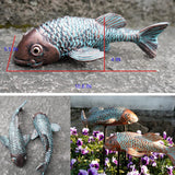 Tooyuart Garden Sculptures & Statues,Koi Fish Decor,Garden Fish Art,Set of 2 Antique Koi Fish Yard Art Decor for Outdoors,Patio,Yard,Lawn,Pond,Home Decoration (Bronz)