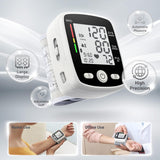 Blood Pressure Monitor Digital Wrist BP Machine Automatic BP Cuff with 2 Users 180 Memory Voice Large LCD Display Adjustable Cuff USB Charging Carrying Case, Black