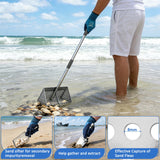 Sand Flea Rake, Shark Tooth Sifter ,65" Long Handle Stainless Sand Sifter