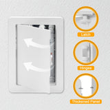 Suteck Plumbing Access Panel for Drywall Ceiling 16 x 16 Inch Reinforced Plastic Wall Access Doors Removable Hinged White