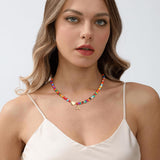 Eaciy Dainty Colorful Initial Necklace for Women Trendy Jewelry Gifts