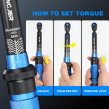 INGJER Torque Wrench, UPGRADE 1/4 Torque Wrench, Mini 20-240in.lb,Dual-Direction Adjustable 72 Tooth Drive Click Torque Wrench Bicycle for Bike, Motorcycle,Professionals & DIYers