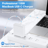 Mac Book Pro Charger - 118W USB C Charger Fast Charger Compatible with MacBook Pro/Air, M1 M2 M3 M4 M5, ipad Pro, Samsung Galaxy and More, Include Charge Cable