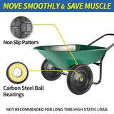 4.00-6 Flat-free Solid Tire and Wheel Replacement, 13" Wheelbarrow Tires with 5/8" Axle Bore Hole, 2.2" Offset Hub for Wheelbarrow Garden Wagon Trolley Dolly (4-pcs)
