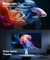 Magcubic Mini Projector with WiFi and Bluetooth, 4K Support Smart Portable Projector, Small Proyector with 200ANSl & AutoKeystone, 180° Rotation HY300Pro Video Proyector for Bedroom, Movie, Outdoor