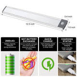 54-LED Motion Sensor Cabinet Light,Under Counter Closet Wireless USB Rechargeable Kitchen Night Lights,Battery Powered for Wardrobe,Cabinet,Cupboard（Warm Light）-2Pack