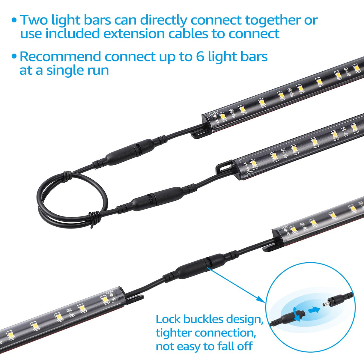 TORCHSTAR 6pcs 12 Inch LED Safe Lighting Kit, Motion Sensor, 5000K