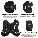 ZUETK Weighted Vest, 6lb/8lb/12lb/16lb/20lb/25lb/30lb Weight Vest with Reflective Stripe, Weighted Vest for Men Women Workout Equipment for Strength Training, Running, Jogging, Fitness, Weight Loss