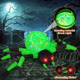 COMIN 9FT Halloween Inflatables Decorations Green Spider Yard LEDs Decor