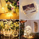 Decute 500LED 164ft Fairy String Lights Christmas Lights Indoor Outdoor Silver Wire with Remote, Firefly Lights Starry for DIY Christmas Tree Costume Wedding Party Table Centerpiece Decor(Warm White)