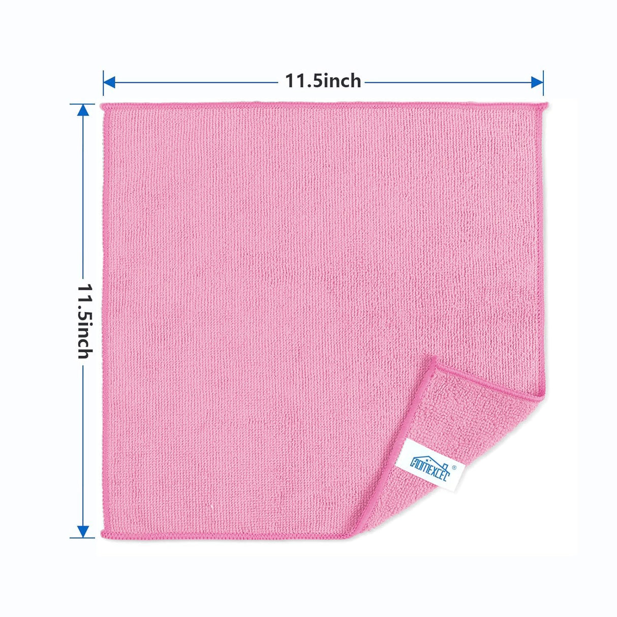 HOMEXCEL Pink Microfiber Cleaning Cloth, 50 Pack Cleaning Towels for Kitchen, Lint Free, Scratch-Free, Highly Absorbent, and Reusable Cleaning Rags for House, Window and Glass, Cars, 11.5 X11.5 inch